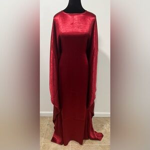 NWT❤️❤️iridescent butterfly inner tie abaya Maroon